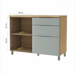 Balcão Modular 1 Porta 3 Gavetas Nesher Marquesa 120cm 100 Mdf - 2