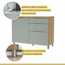 Ver imagem 7 de Balcão de Cozinha Modular Marquesa 120cm 1 Porta 3 Gavetas 100% MDF Nature/Verde - Nesher