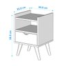 Mesa de Cabeceira Alice 1 Gaveta Nicho e Pés Retrô - Off White com Freijó - 5