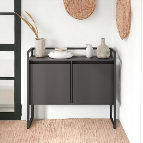 Aparador Sala Cantinho do Café Buffet 2 Portas Preto