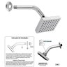Ducha Chuveiro Quadrada 90mm Articulada 09x09cm Bari - Quente e Fria - 4