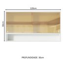 Ver imagem 3 de Armário de Cozinha Aéreo 2 Portas de Correr de Vidro Reflex e 1 Nicho Branco Glamy Madesa