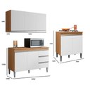 Ver imagem 3 de Conjunto Cozinha Compacta Andreia 3 Portas MDP 120cm Amêndoa e Branco AJL Moveis