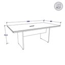 Ver imagem 4 de Mesa de Reunião Retangular 1,80m Contemporâneo MDF 180cm Freijó com Preto F5 Office