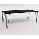Ver imagem 3 de Conjunto De Mesa Eames Clips De Ferro Preto Tampo Preto 135x75 6 Cadeiras Ferro Preta Assento Branco