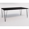Conjunto De Mesa Eames Clips De Ferro Preto Tampo Preto 135x75 6 Cadeiras Ferro Preta Assento Branco - 3