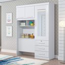 Ver imagem 2 de Conjunto Quarto Solteiro Guarda-Roupa com Espelho e Escrivaninha com Espelho Espresso Móveis