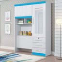 Ver imagem 3 de Conjunto Quarto Solteiro Guarda-Roupa com Espelho e Escrivaninha com Espelho Espresso Móveis