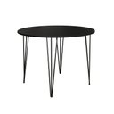 Ver imagem 2 de Mesa Jantar Redonda Preta Hairpin 90cm Elen Base Ferro Preto