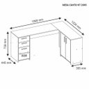 Ver imagem 5 de Escrivaninha Mesa Escritório em L Office Nt 2005 2 Gavetas 3 Portas 157cm Nogal Trend Marrom