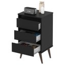 Ver imagem 2 de Mesa de Cabeceira Alta Pé Palito 3 Gavetas Woon Preto