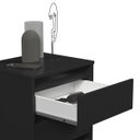 Ver imagem 3 de Mesa de Cabeceira Alta Pé Palito 3 Gavetas Woon Preto