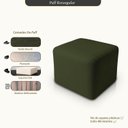 Ver imagem 3 de Puff Retangular Decorativo para Sala Orgânico Confortável e Reforçado Bouclé