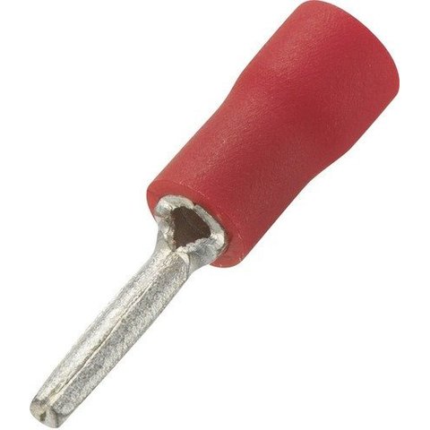 500un Terminal Pino Agulha Pre Isolado 0,5 a 1,5mm Vermelho