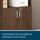 Ver imagem 2 de Armário para Escritório Semi-Aberto 2 Portas com Chave Marrom