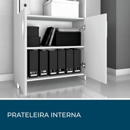 Armário para Escritório Semi-Aberto 2 Portas com Chave  - 6
