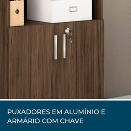 Armário para Escritório Semi-Aberto 2 Portas com Chave  - 2