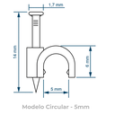Ver imagem 2 de Kit 1000 Grampo Fixa Fio Cabo Coaxial Miguelo 5mm Branco