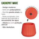 Ver imagem 3 de Vaso Cachepot Wave 25cm Antidengue Decoração Argila