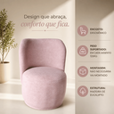 Ver imagem 3 de Kit 2 Poltronas Lia Compacta Orgânica Bouclé Moderna Confortável Sala Espera Recepção Consultório Ha