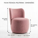 Ver imagem 4 de Kit 2 Poltronas Lia Compacta Orgânica Bouclé Moderna Confortável Sala Espera Recepção Consultório Ha