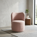 Ver imagem 2 de Kit 2 Poltronas Lia Compacta Orgânica Bouclé Moderna Confortável Sala Espera Recepção Consultório Ha