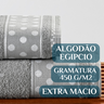 Jogo Toalhas de Banho e Rosto Romance C/ 5 Pçs Super Luxo Gigante Grossa:cinza - 3