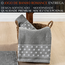 Ver imagem 2 de Jogo Toalhas de Banho e Rosto Romance C/ 5 Pçs Super Luxo Gigante Grossa:cinza