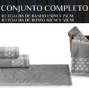 Ver imagem 6 de Jogo Toalhas de Banho e Rosto Romance C/ 5 Pçs Super Luxo Gigante Grossa:cinza