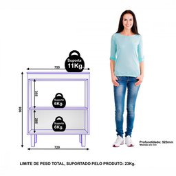 Balcao Jupter para Forno Microondas Branco Lacca Zanzini - 6