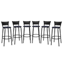 Ver imagem 1 de Kit 6 Banquetas para Bancada Banco Alto Junco Preto Balcão Cozinha Gourmet Bar Área de Lazer Piscina