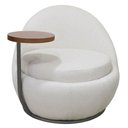 Ver imagem 4 de Poltrona Kaira Mesa Lateral Direita Fixa Titânio Bouclé Creep Off White - Nexta Casa