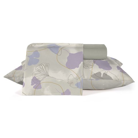 Jogo de Cama - Casal - Diamante - 150 Fios - 4 Peças - 100% Algodão - Teka Cor: Encanto