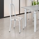 Ver imagem 2 de Kit 4 Cadeiras Tubular 96x36x41 cm Iris B Branco/Arabesco