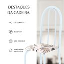 Ver mais imagens de Kit 4 Cadeiras Tubular 96x36x41 cm Iris B Branco/Arabesco