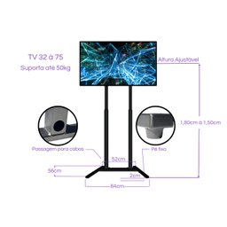 Suporte Tv Pedestal sem Bandeja 14 a 75 - Ped-09 Suportaço - 4