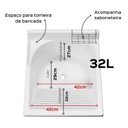 Ver imagem 4 de Gabinete Tanque de Lavar Roupas 32 Litros Stilofibra Lavanderia Área de Serviço Armário