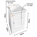 Ver imagem 2 de Gabinete Tanque de Lavar Roupas 32 Litros Stilofibra Lavanderia Área de Serviço Armário