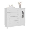 Ver imagem 2 de Cômoda Infantil 95cm 1 Porta com Vidro e 4 Gavetas Nina Multimóveis Mp4505 Branco