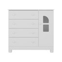 Ver imagem 7 de Cômoda Infantil 95cm 1 Porta com Vidro e 4 Gavetas Nina Multimóveis Mp4505 Branco