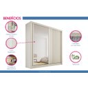 Ver imagem 4 de Guarda Roupa Solteiro 2 Portas de Correr (1 Ripada e 1 C/ Espelho) e 4 Gavetas Lugano Off White -