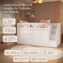 Ver imagem 6 de Cama com Estação de Trabalho e Balcão Branco - Completa Móveis