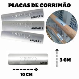Placa Braille para Corrimão Andar Inicio - 4