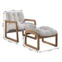 Ver imagem 4 de Poltrona e Puff Lis em Linho Bouclê com Base de Madeira