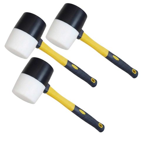 Martelo Ergonomico Borracha Kit 3 Uni Assentar Piso Obra Reparos Marreta Piso Ceramica Reparo Manute