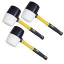 Ver imagem 1 de Martelo Ergonomico Borracha Kit 3 Uni Assentar Piso Obra Reparos Marreta Piso Ceramica Reparo Manute
