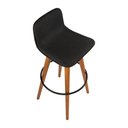 Ver imagem 4 de Kit 4 Banquetas Altas Luxo Versatil Aço Preto Linho Preto Base Carvalho