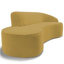 Ver imagem 7 de Sofá 3 Lugares Curvo Sala de Estar Living Firenze Direito D02 Veludo Mostarda 180 cm C-279 - Lyam