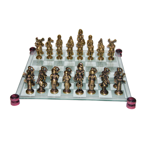 Jogo de Xadrez DOM QUIXOTE Em Latão Reciclado Exclusivo SAT