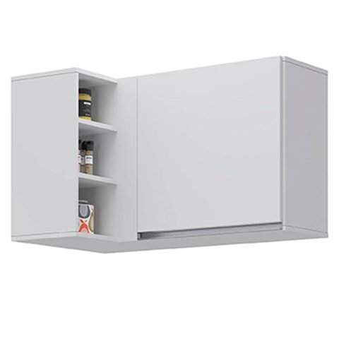 Armário de Cozinha Aéreo Canto com Nicho Decorativo Ravi L06 - D'rossi